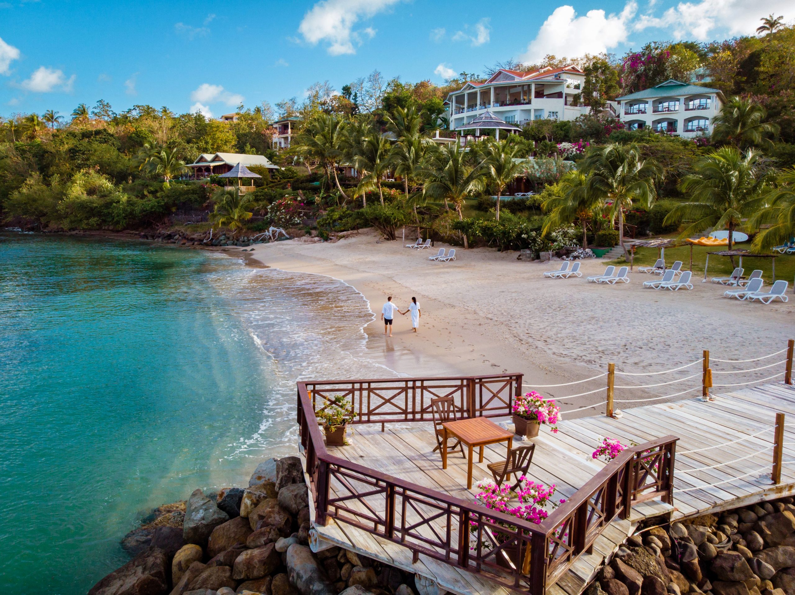 Honeymoon couple in paradise in St. Lucia